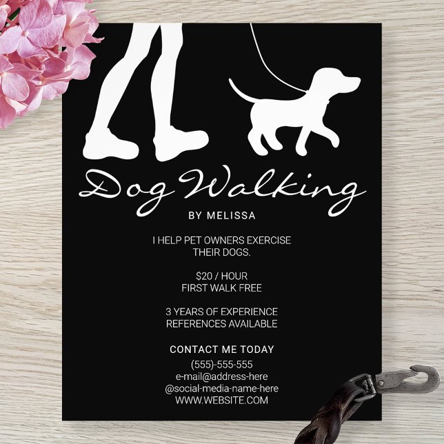 Silhouette von Legs und Hunden auf Black Dog Walke Flyer (Von Creator hochgeladen)