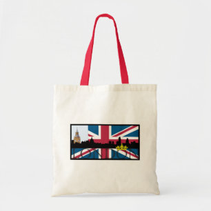 Silhouette von London- und Gewerkschafts-Jack Tragetasche