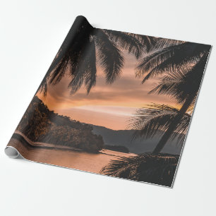 Silhouette von Palmen während der goldenen Stunde Geschenkpapier