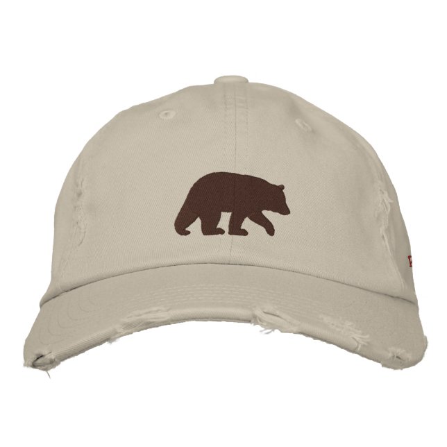 Silhouette von Papa Bear Brown Bestickte Kappe (Vorderseite)