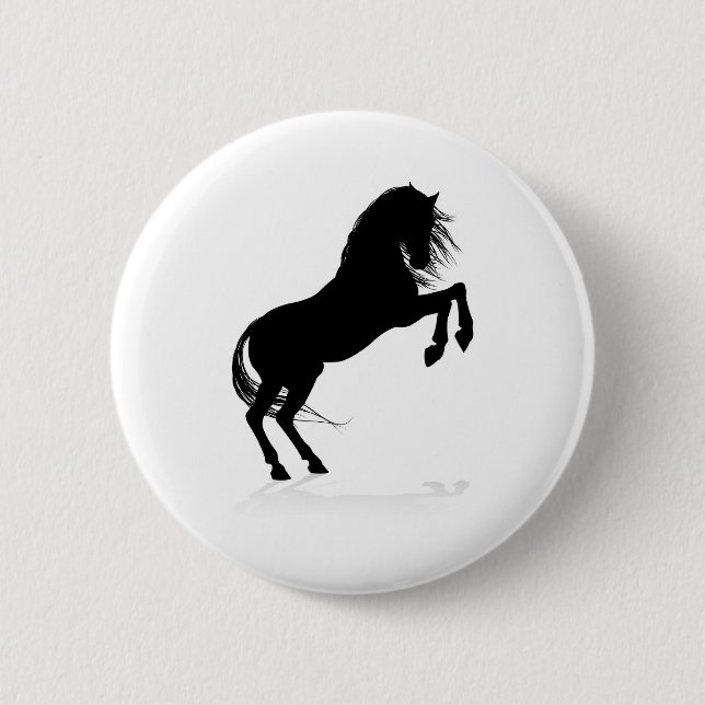 Silhouette von Pferden Button (Vorderseite)
