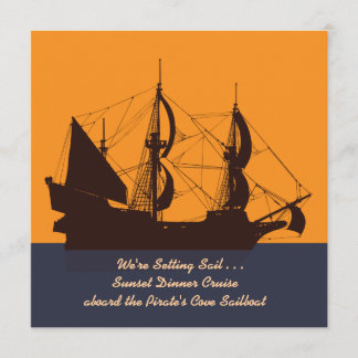 Silhouette von Piraten Einladung