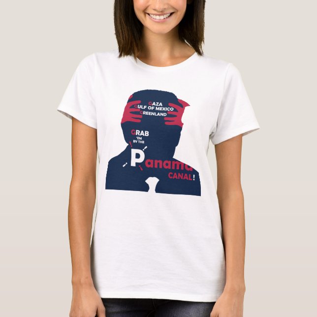 Silhouette von Präsident Trump mit der Außenpoliti T-Shirt (Vorderseite)
