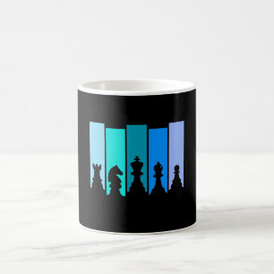Silhouette von Schachfiguren Kaffeetasse