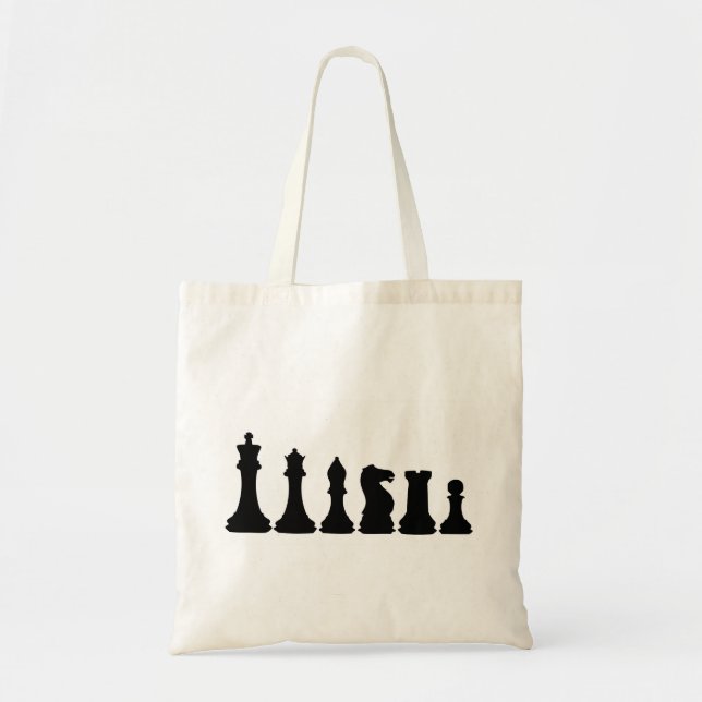 Silhouette von Schachfiguren Schachmann Tragetasche (Vorne)