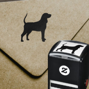 Silhouette von Schwarzem Hund und Tan Permastempel