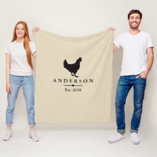Silhouette von Schwarzhühnern und Taupe PERSONAL Fleecedecke