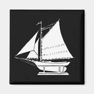 Silhouette von Segelbooten Magnet