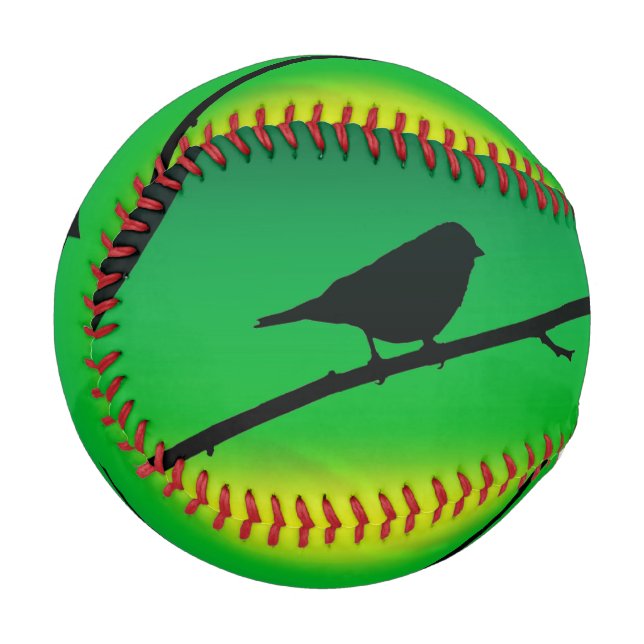 Silhouette von Sparrow auf Limonene Baseball (Vorderseite Links)