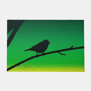 Silhouette von Sparrow auf Limonene Fußmatte
