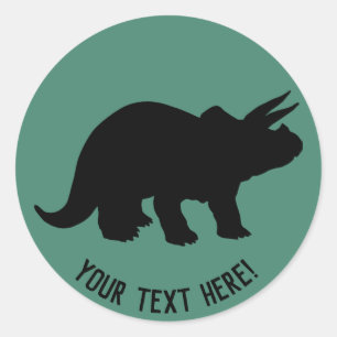 Silhouette von Triceratops Runder Aufkleber