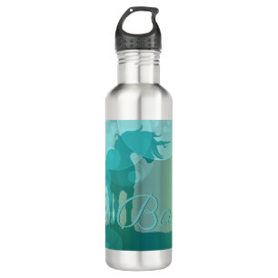 Silhouette von Unicorn (aquamarine oder aquamarine Edelstahlflasche