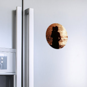 Silhouette von Vater und Kind Magnet