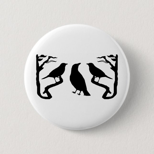 Silhouette von Vögeln Button (Vorderseite)