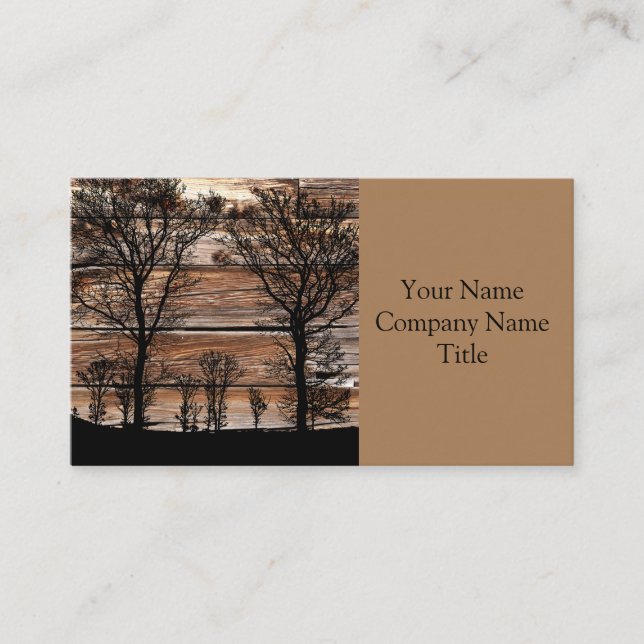 Silhouette von Waldbaum an der Stallbehörde Visitenkarte (Vorderseite)