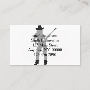 Silhouette von Western Cowgirl Visitenkarte