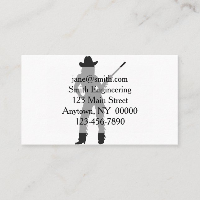 Silhouette von Western Cowgirl Visitenkarte (Vorderseite)