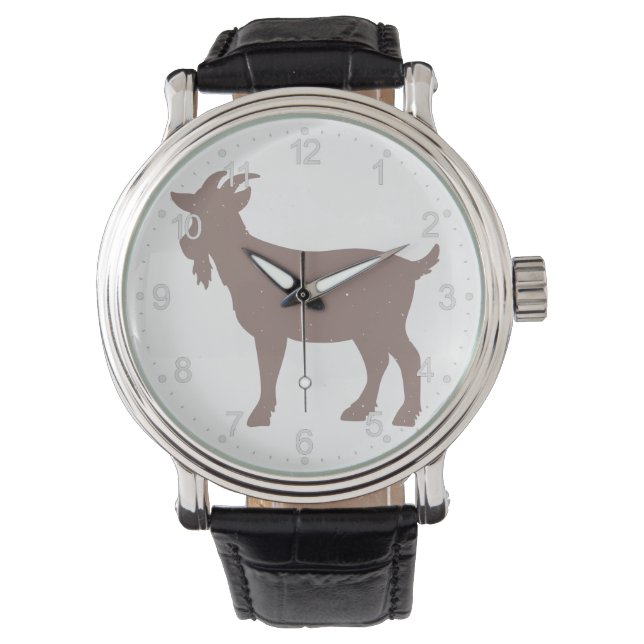 Silhouette von Ziegenhaltung Armbanduhr (Vorderseite)