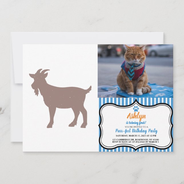 Silhouette von Ziegenhaltung Einladung (Vorderseite)