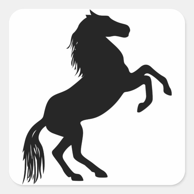 Silhouette von Zuchtpferden Quadratischer Aufkleber (Vorderseite)