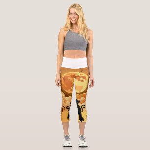 Silhouette von zwei Niedlichen Kitty Cat unter dem Capri Leggings