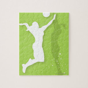 Silhouette von zwei Volleyballspielerinnen