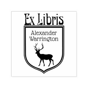 Silhouette Wappen Ex Libris Buchname Permastempel