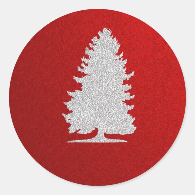 Silhouette Weihnachtsaufkleber Runder Aufkleber (Vorderseite)