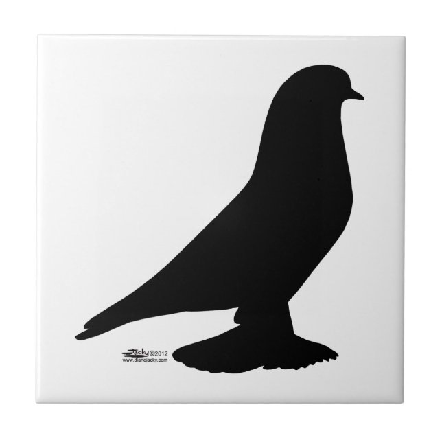 Silhouette West-England-Taube Fliese (Vorderseite)