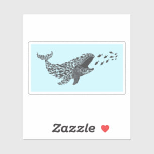 Silhouette Whale Aufkleber