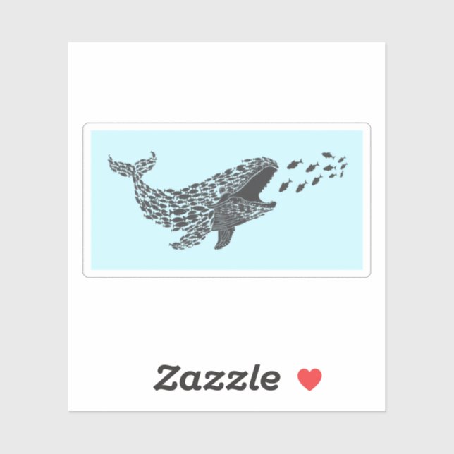 Silhouette Whale Aufkleber (Blatt)