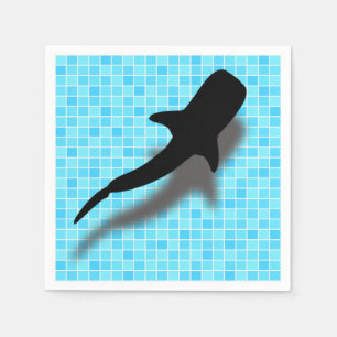 Silhouette Whale Hai im Schwimmbad Serviette