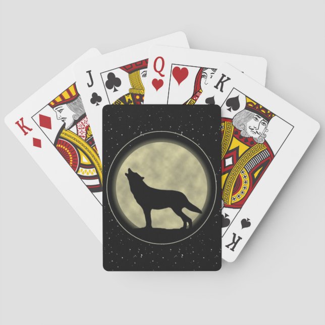 Silhouette Wolf, Fahrrad Poker Spielkarten (Rückseite)