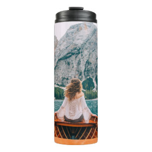 Silhouette Woman Alp Locarno Thermosbecher