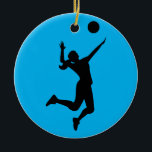 Silhouette Women's Volleyball Keramik Ornament<br><div class="desc">Silhouette Women's Volleyball</div>