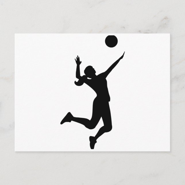 Silhouette Women's Volleyball Postkarte (Vorderseite)