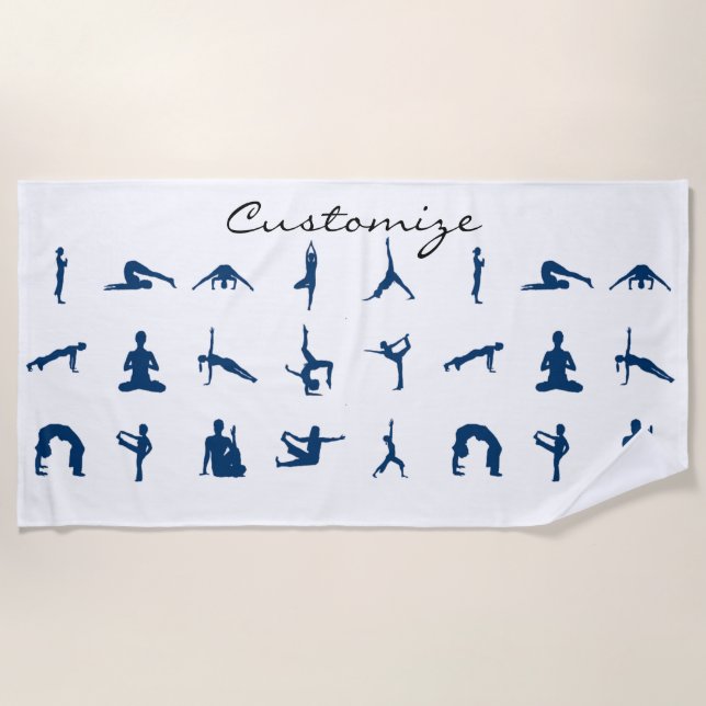 Silhouette Yoga Posen Thunder_Cove Strandtuch (Vorderseite)