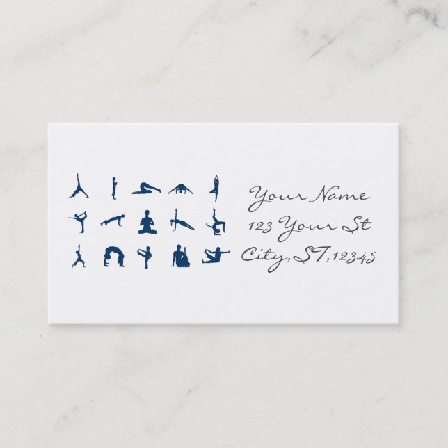 Silhouette Yoga Posen Thunder_Cove Visitenkarte (Vorderseite)