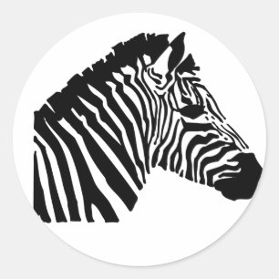 Silhouette Zebra Runder Aufkleber
