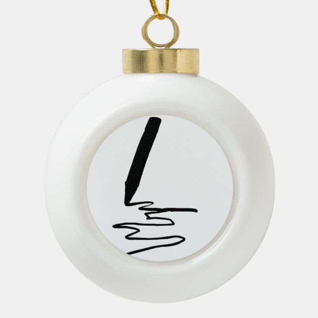 Silhouette zur Bildung von Stiften Zeichne Keramik Kugel-Ornament (Vorderseite)
