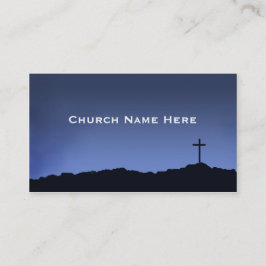 Silhouette zwischen Kirche und religiösem Kreuz Visitenkarte