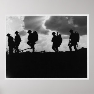 Silhouetted Marching World War I Soldiers (1917) Poster