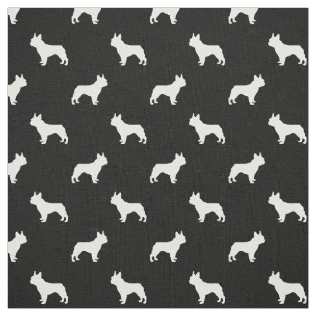 Silhouettehundegewebe der französischen Bulldogge Stoff (Muster)