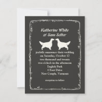 Silhouetten der englischen Setter Hochzeit