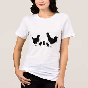 Silhouetten der Hühnerfamilie Tri-Blend Shirt