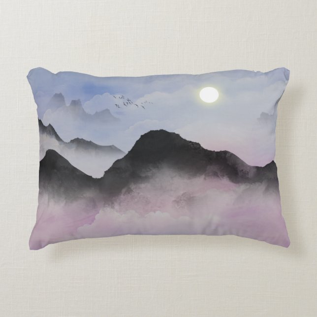 Silhouetten der Pastel | Minimalistische Natur Dekokissen (Vorderseite)
