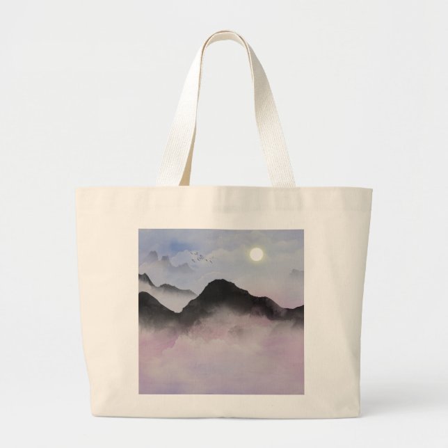 Silhouetten der Pastel | Minimalistische Natur Jumbo Stoffbeutel (Vorne)
