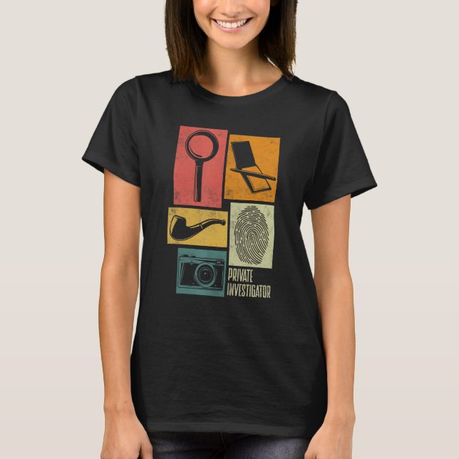 Silhouetten des Ermittlers der Privatkriminalität T-Shirt (Vorderseite)