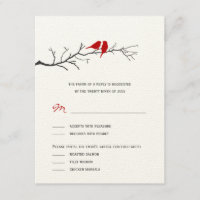 Silhouetten, die RSVP-Karten hochladen - Rot -