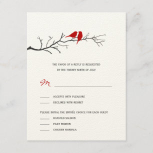 Silhouetten, die RSVP-Karten hochladen - Rot - RSVP Karte